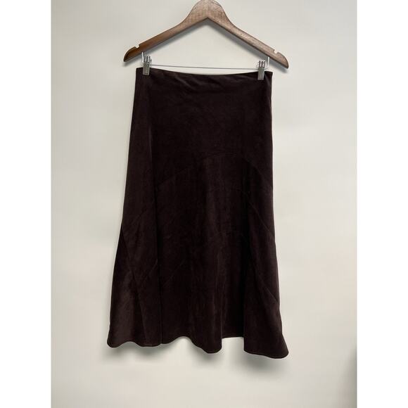 VTG Y2K Faux Suede Maxi Skirt Sz 8 Western Cowgirl Peasant Whimsigoth Equestrian - Picture 1 of 10